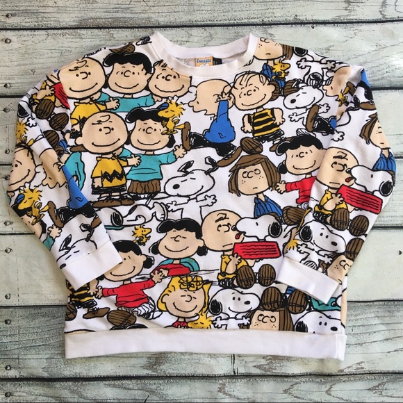 Peanuts Tops - Peanuts Charlie Brown Snoopy light sweatshirt L